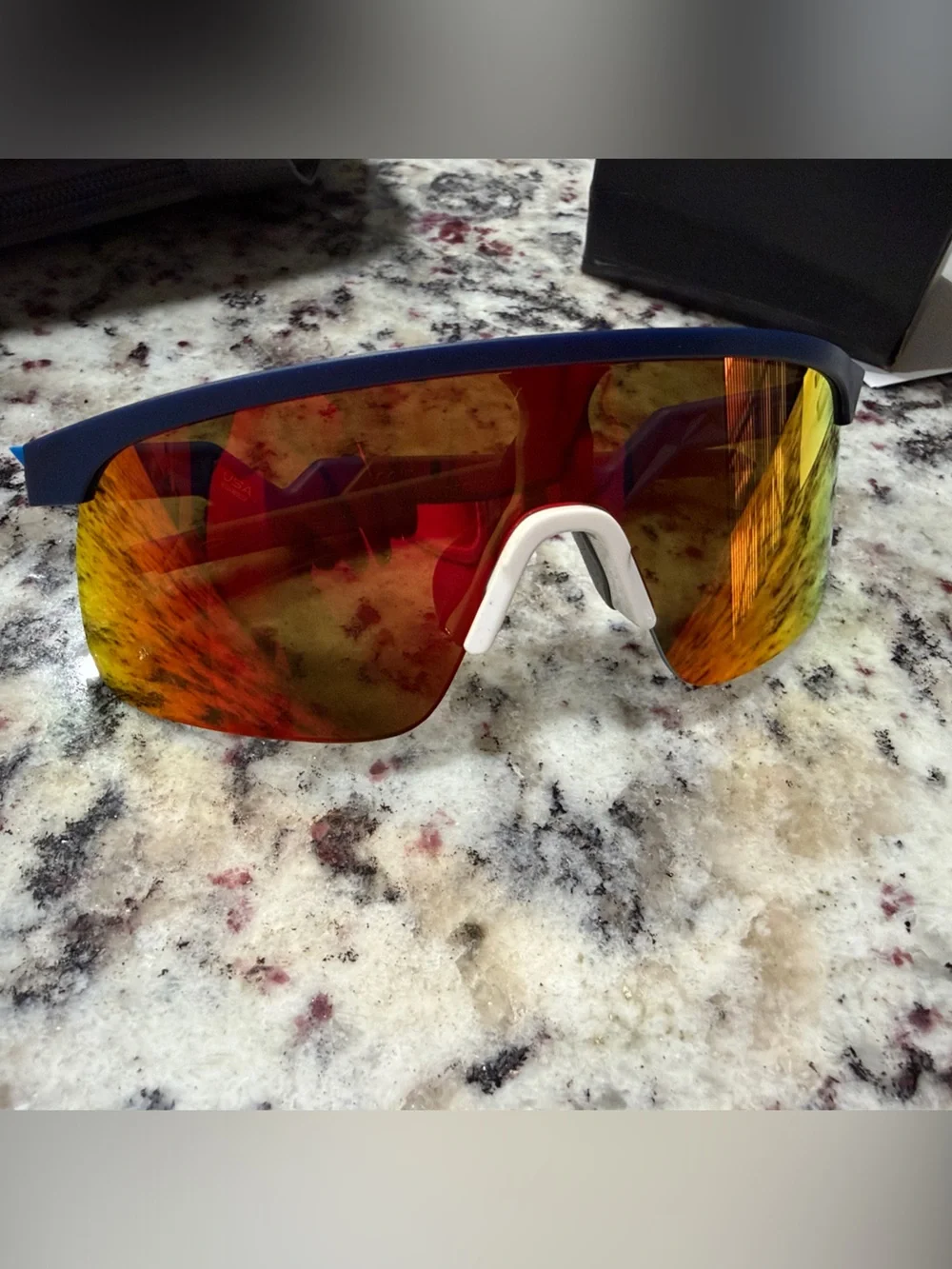 Oakley Kids Sunglasses Blue Frame with Red-Yellow Mirror Lens